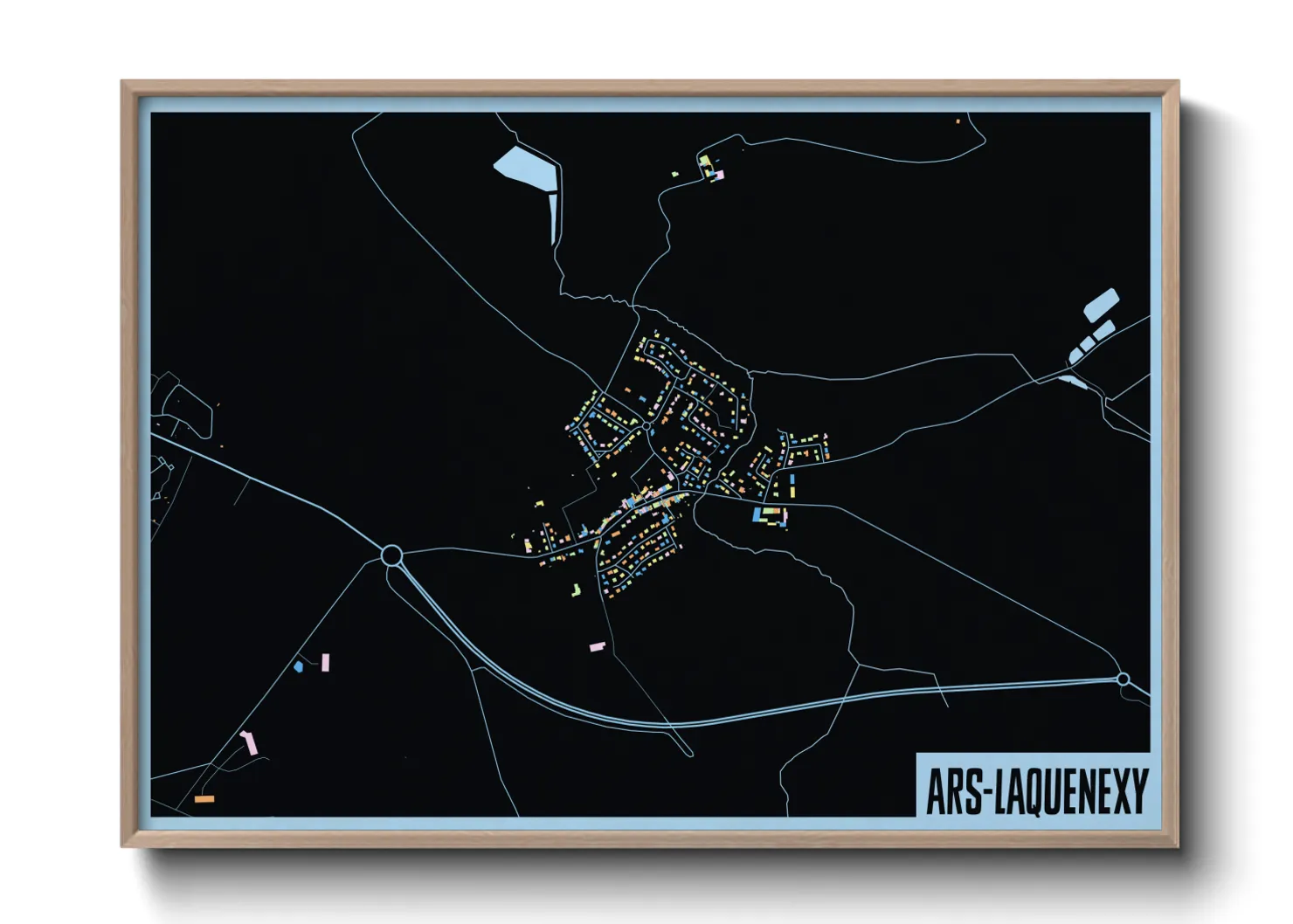 Une affiche de carte sur Ars-Laquenexy