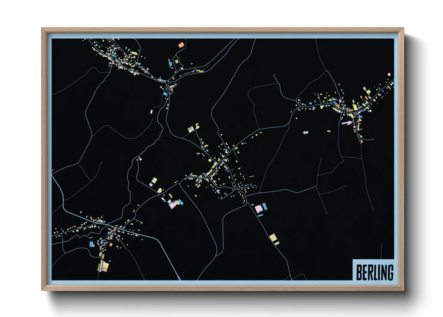 Une affiche de carte sur Berling