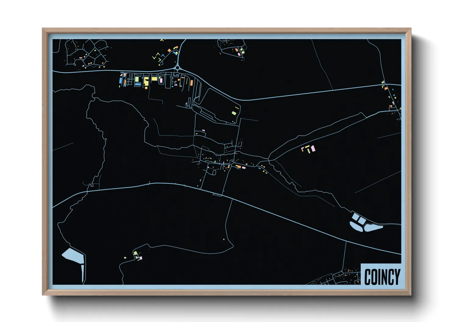 Une affiche de carte sur Coincy