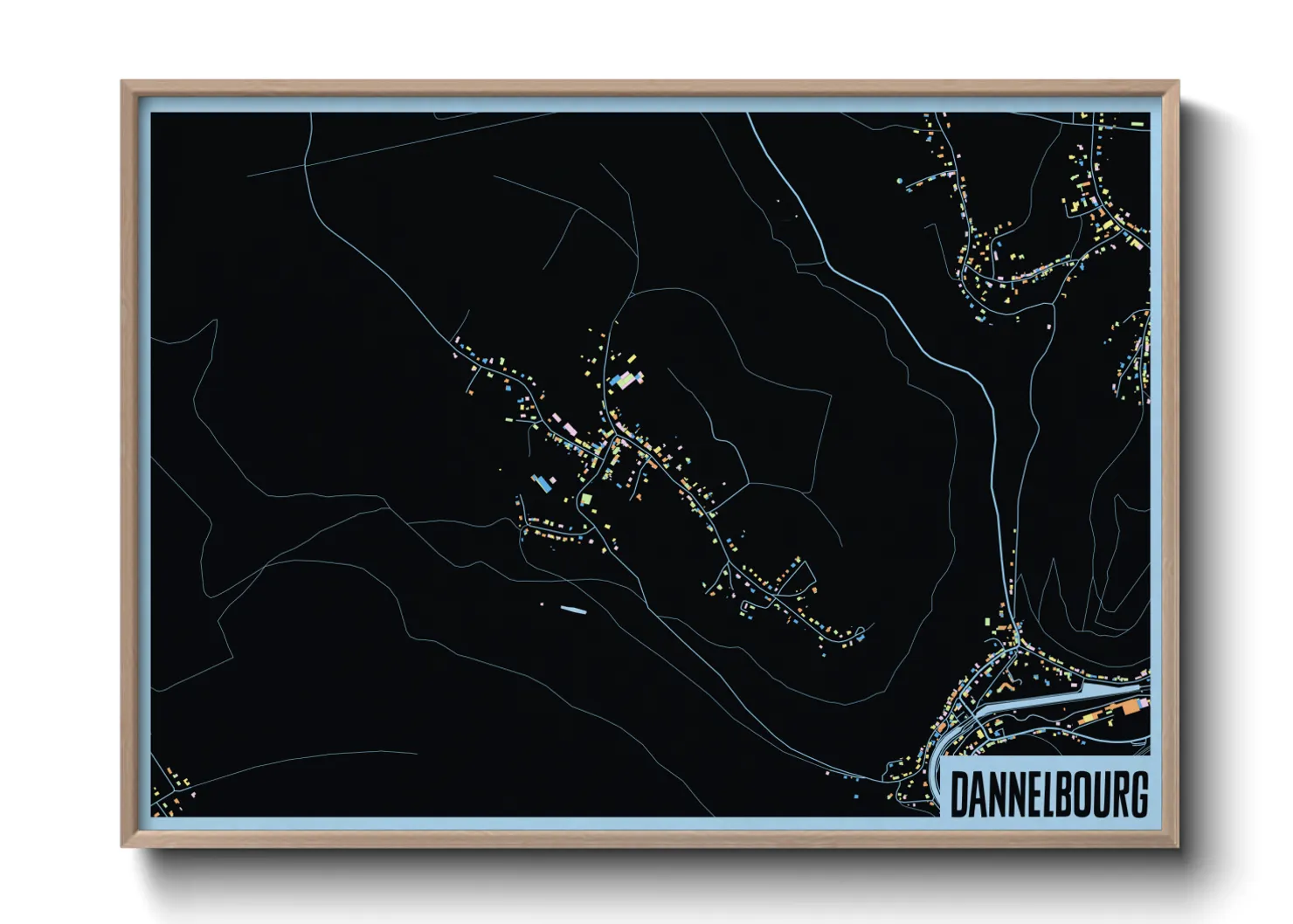 Une affiche de carte sur Dannelbourg