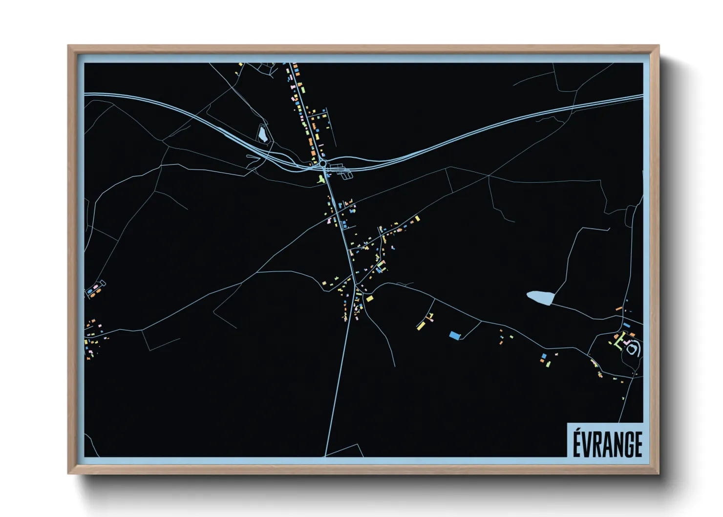 Une affiche de carte sur Évrange