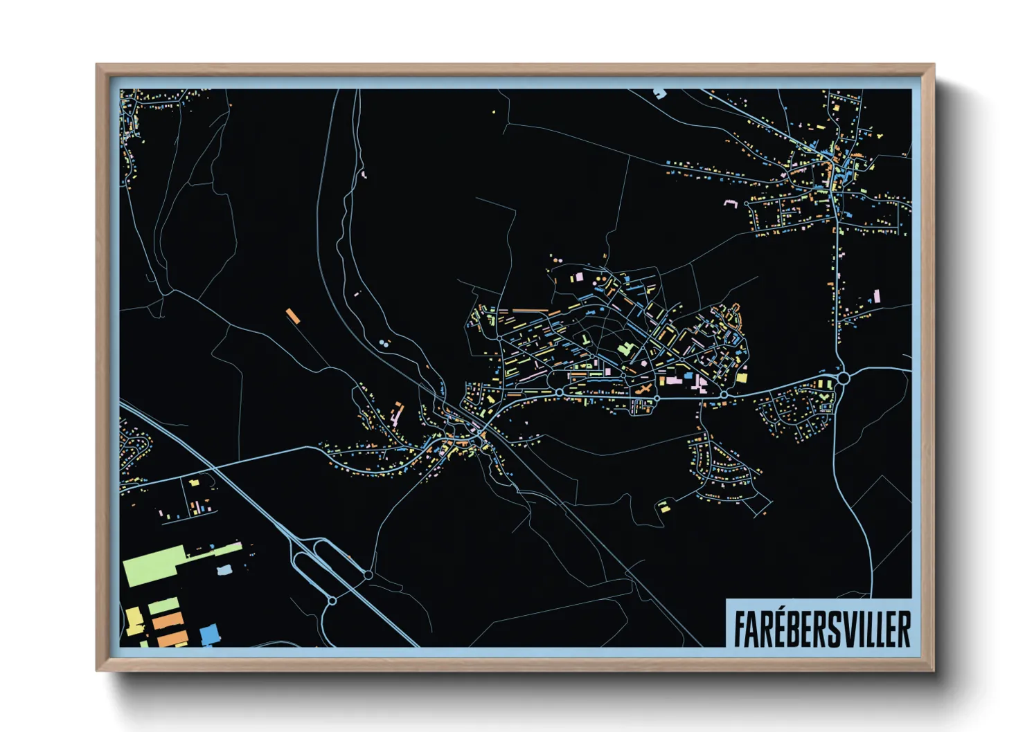 Une affiche de carte sur Farébersviller