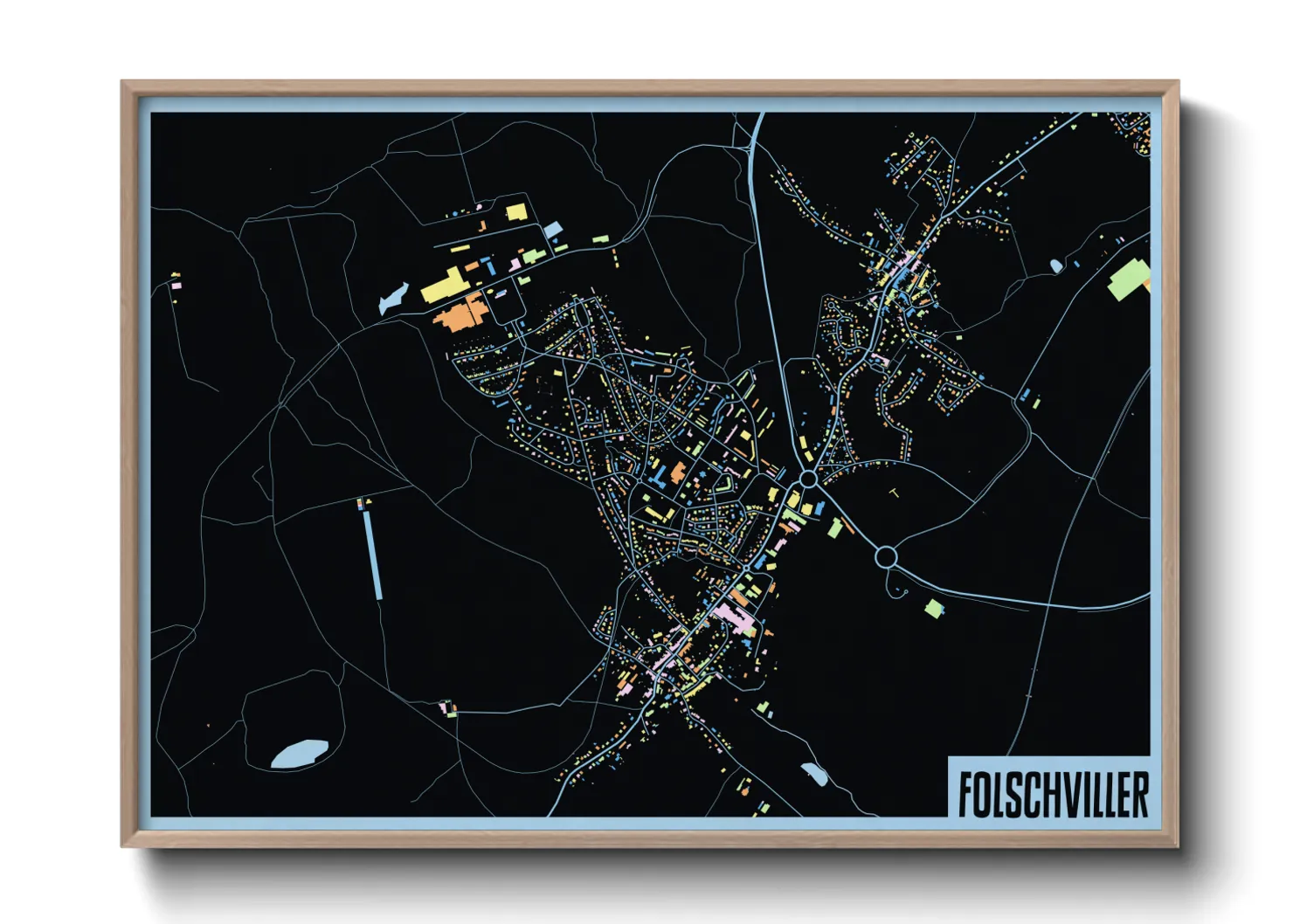 Une affiche de carte sur Folschviller