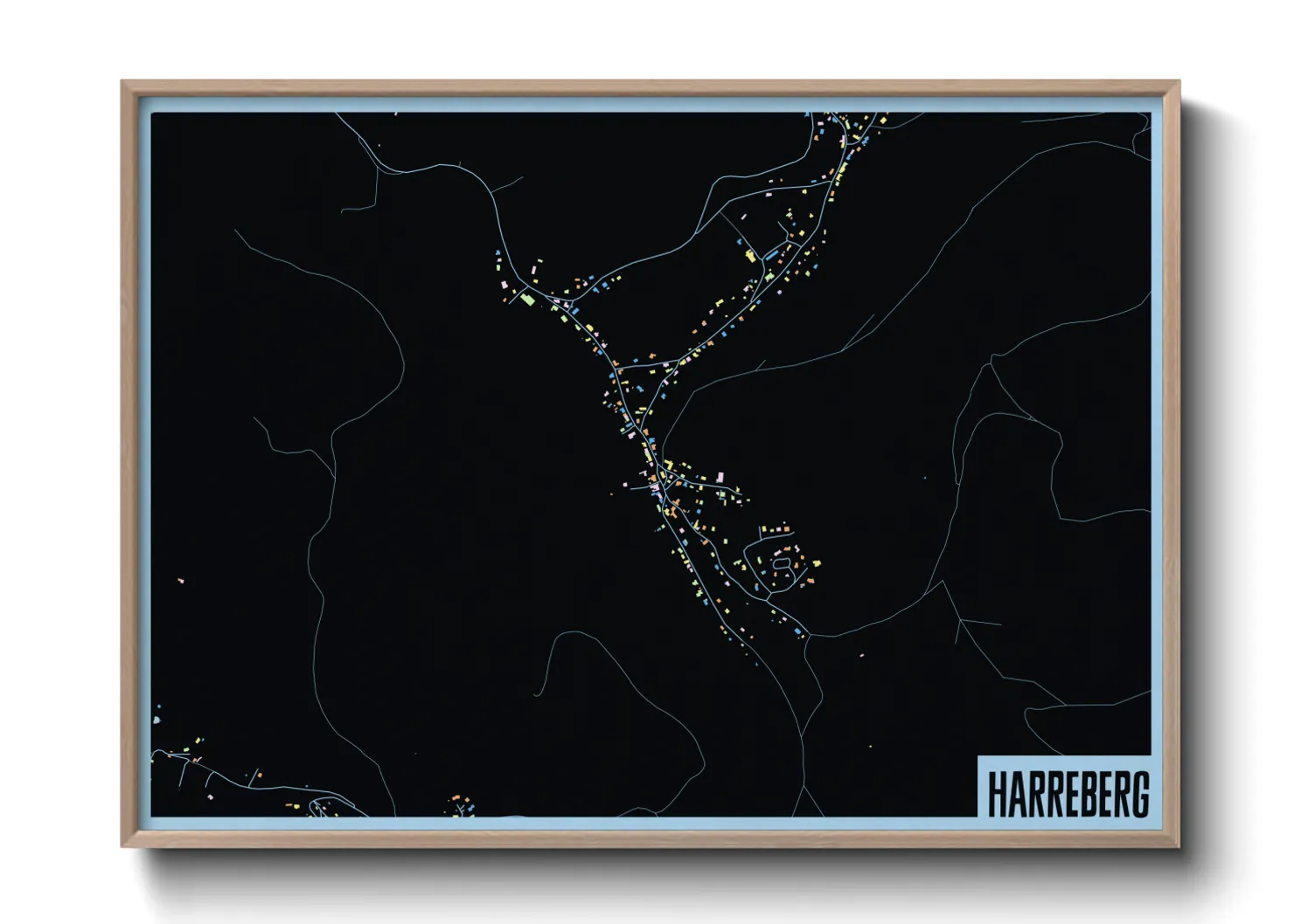 Une affiche de carte sur Harreberg