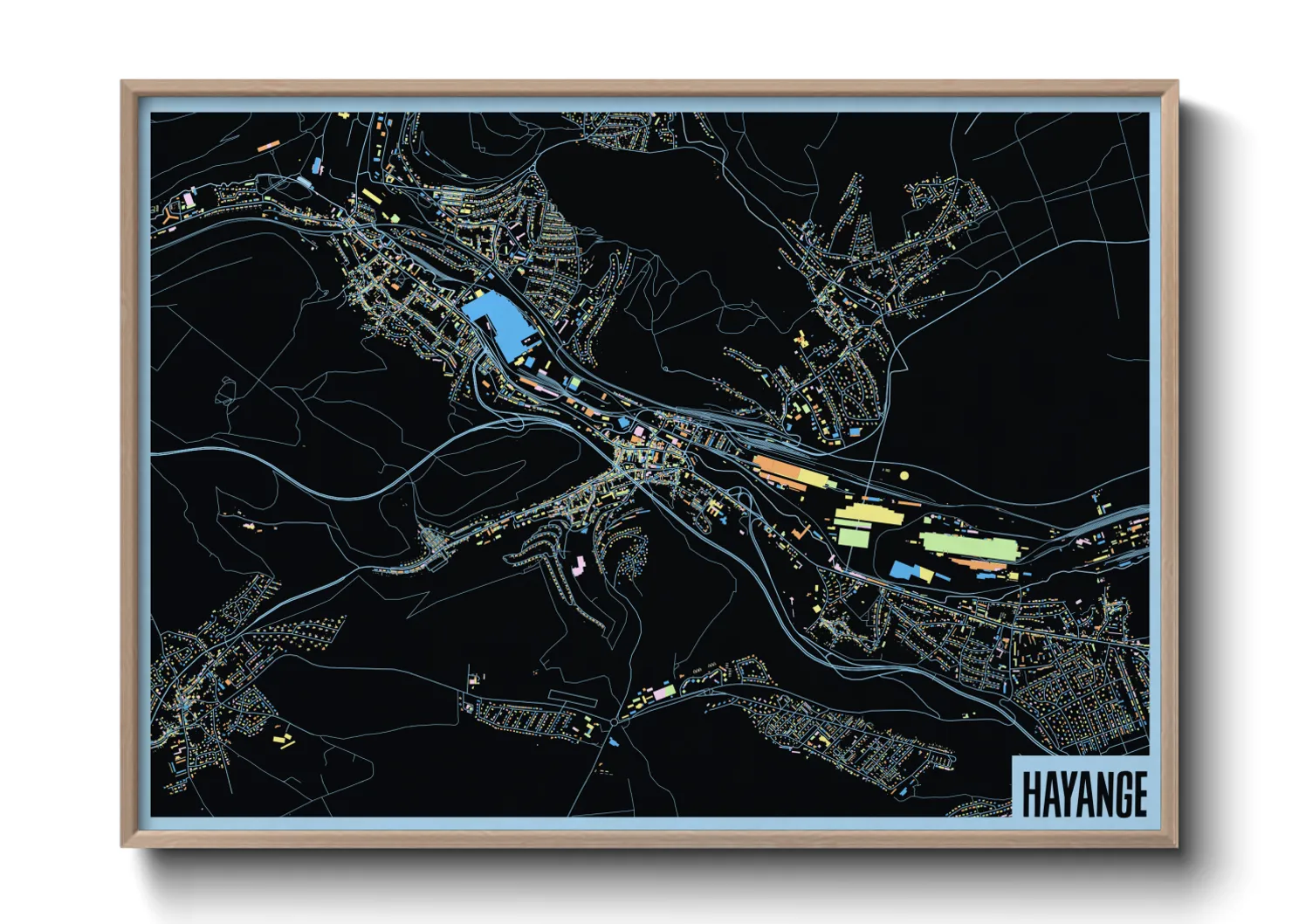 Une affiche de carte sur Hayange