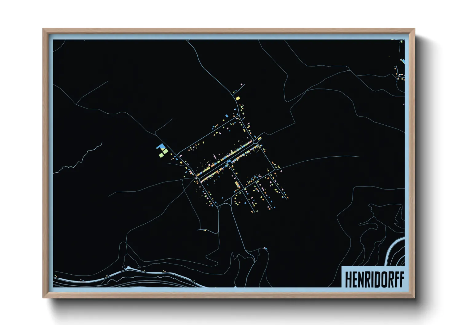 Une affiche de carte sur Henridorff