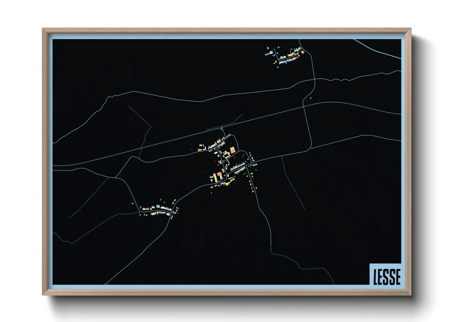 Une affiche de carte sur Lesse