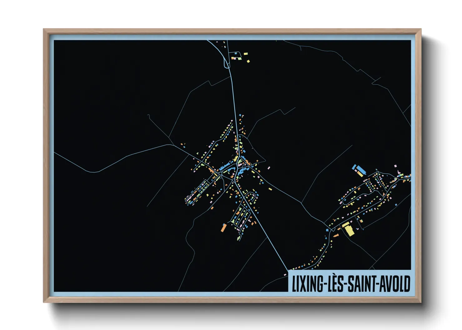 Une affiche de carte sur Lixing-lès-Saint-Avold