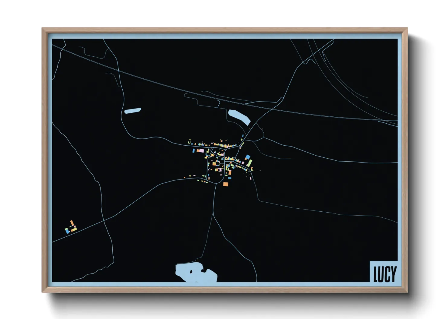 Une affiche de carte sur Lucy