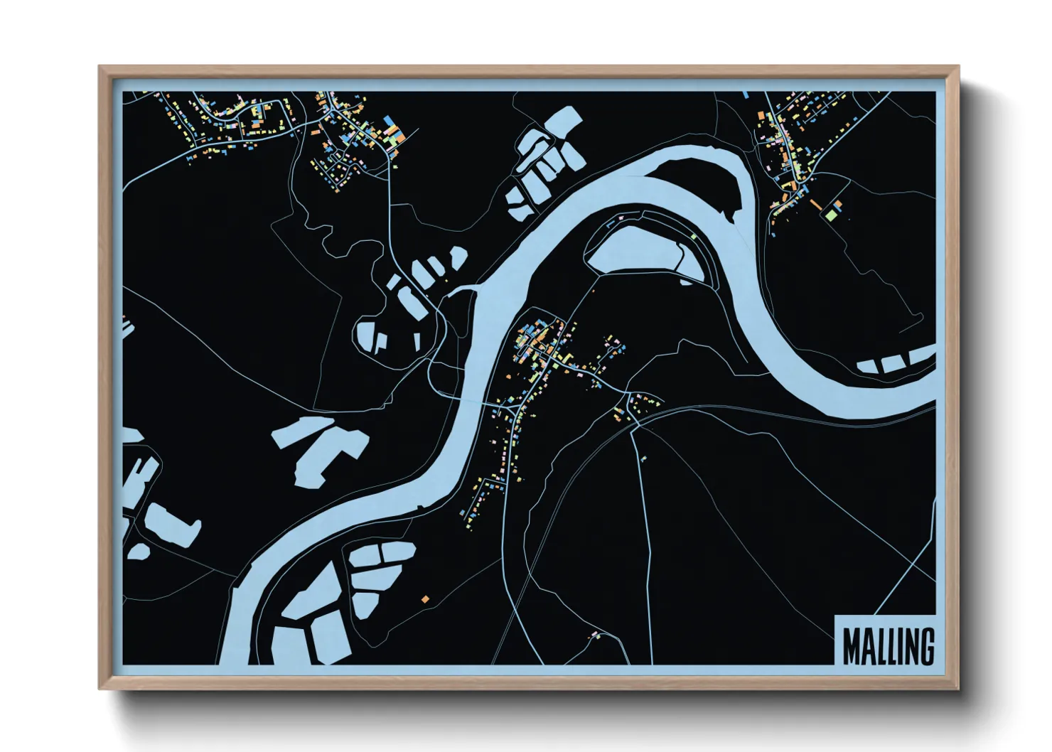 Une affiche de carte sur Malling