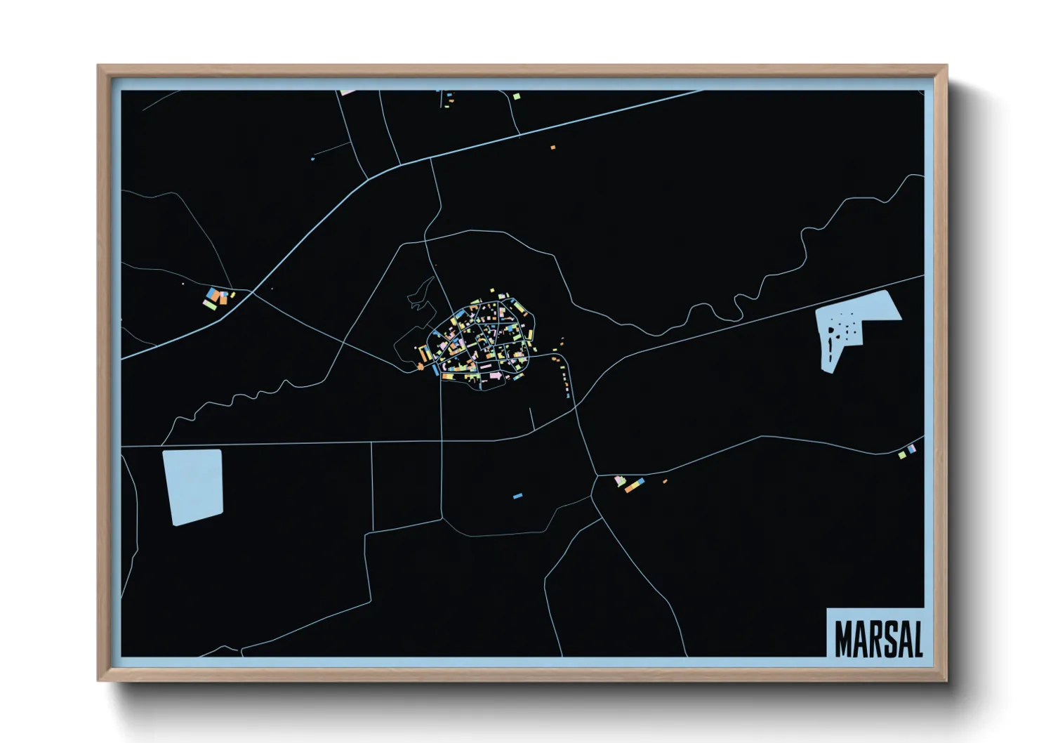 Une affiche de carte sur Marsal