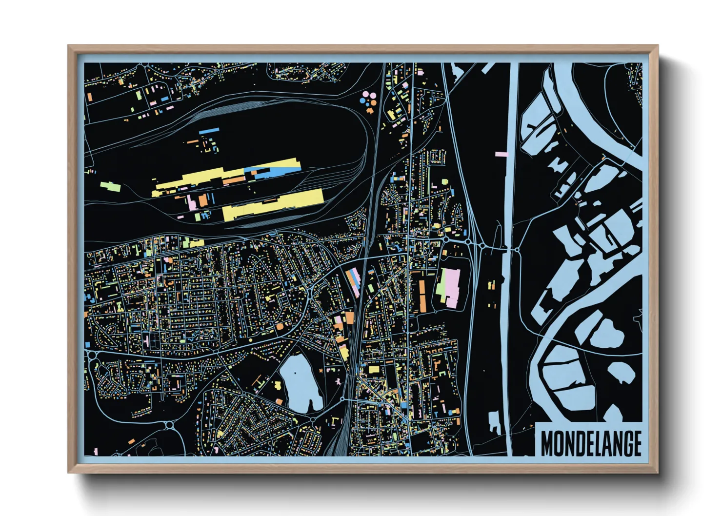 Une affiche de carte sur Mondelange
