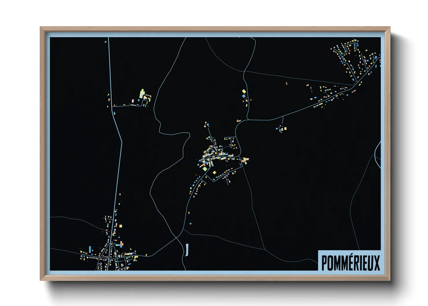 Une affiche de carte sur Pommérieux