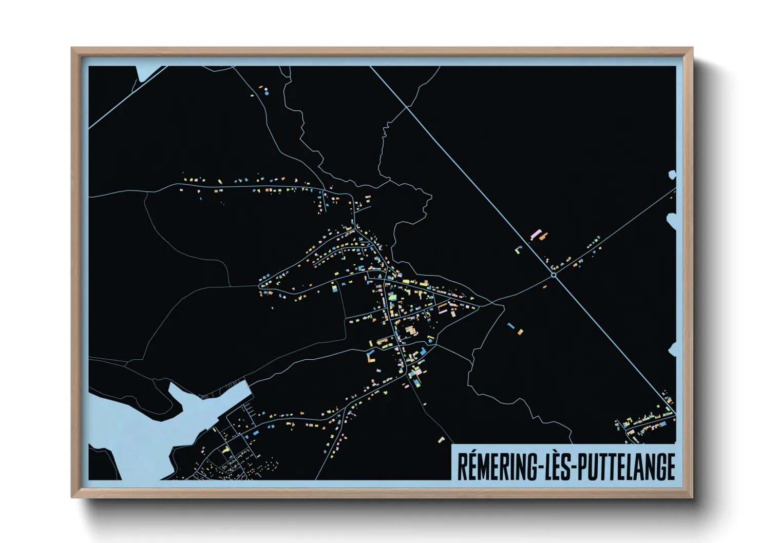 Une affiche de carte sur Rémering-lès-Puttelange