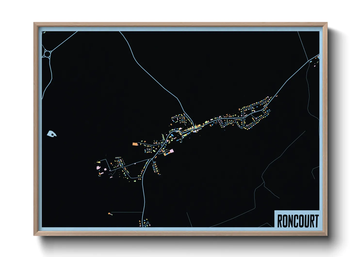 Une affiche de carte sur Roncourt