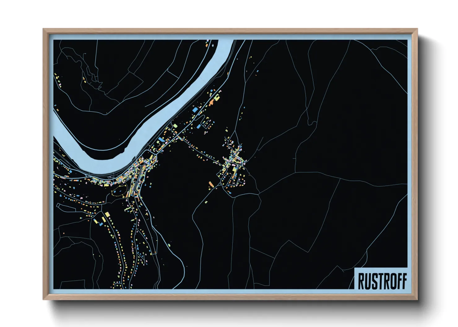 Une affiche de carte sur Rustroff