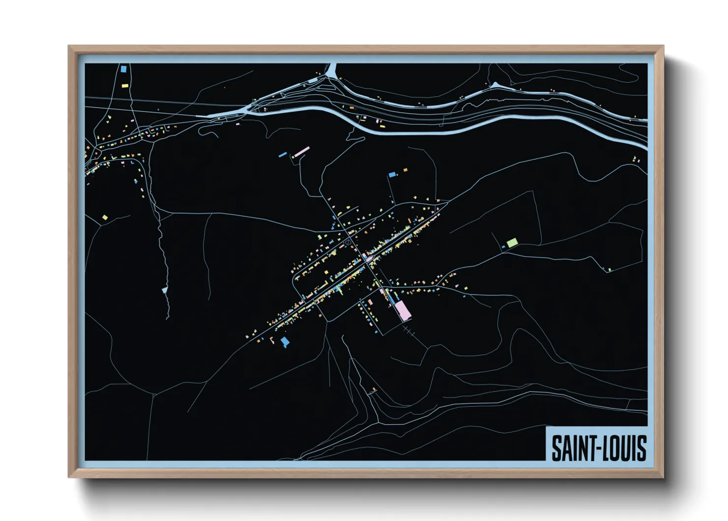 Une affiche de carte sur Saint-Louis