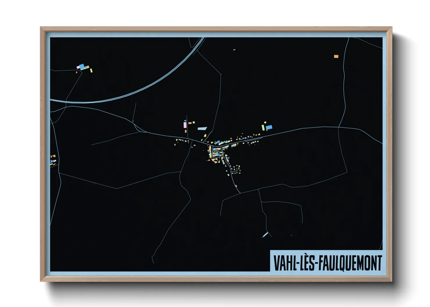 Une affiche de carte sur Vahl-lès-Faulquemont