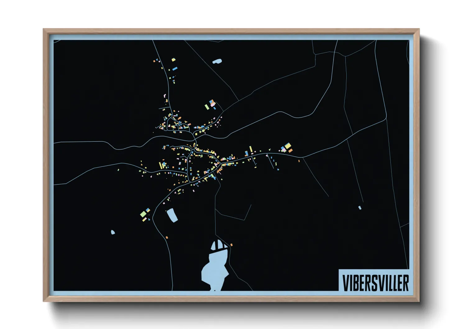 Une affiche de carte sur Vibersviller