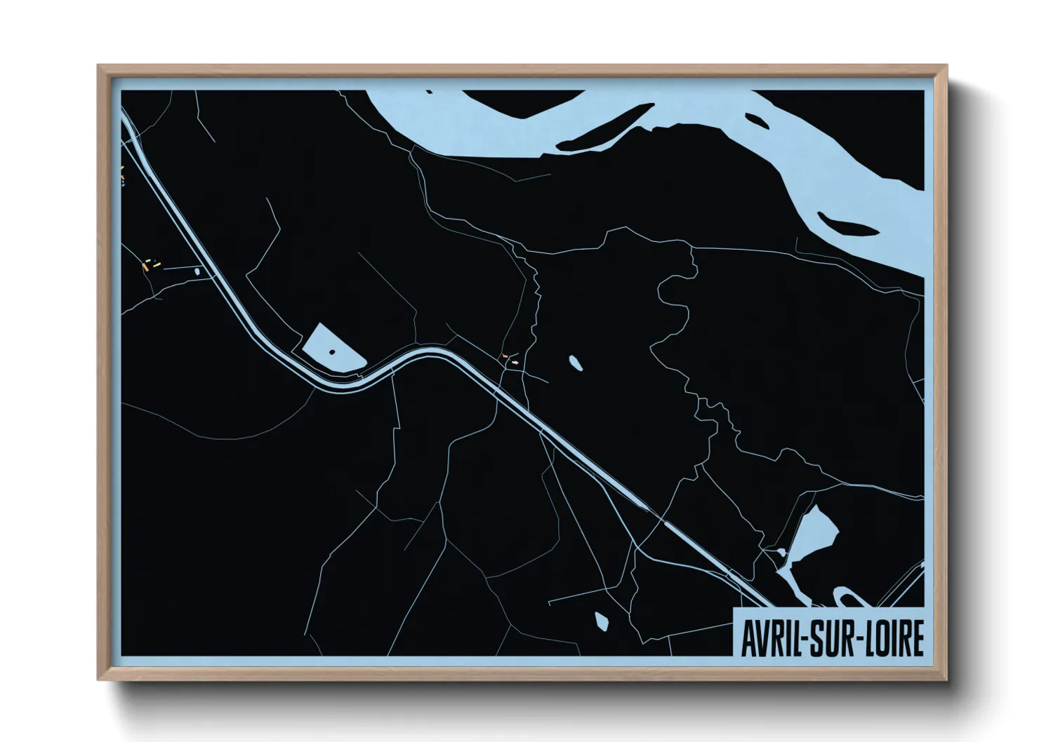 Une affiche de carte sur Avril-sur-Loire