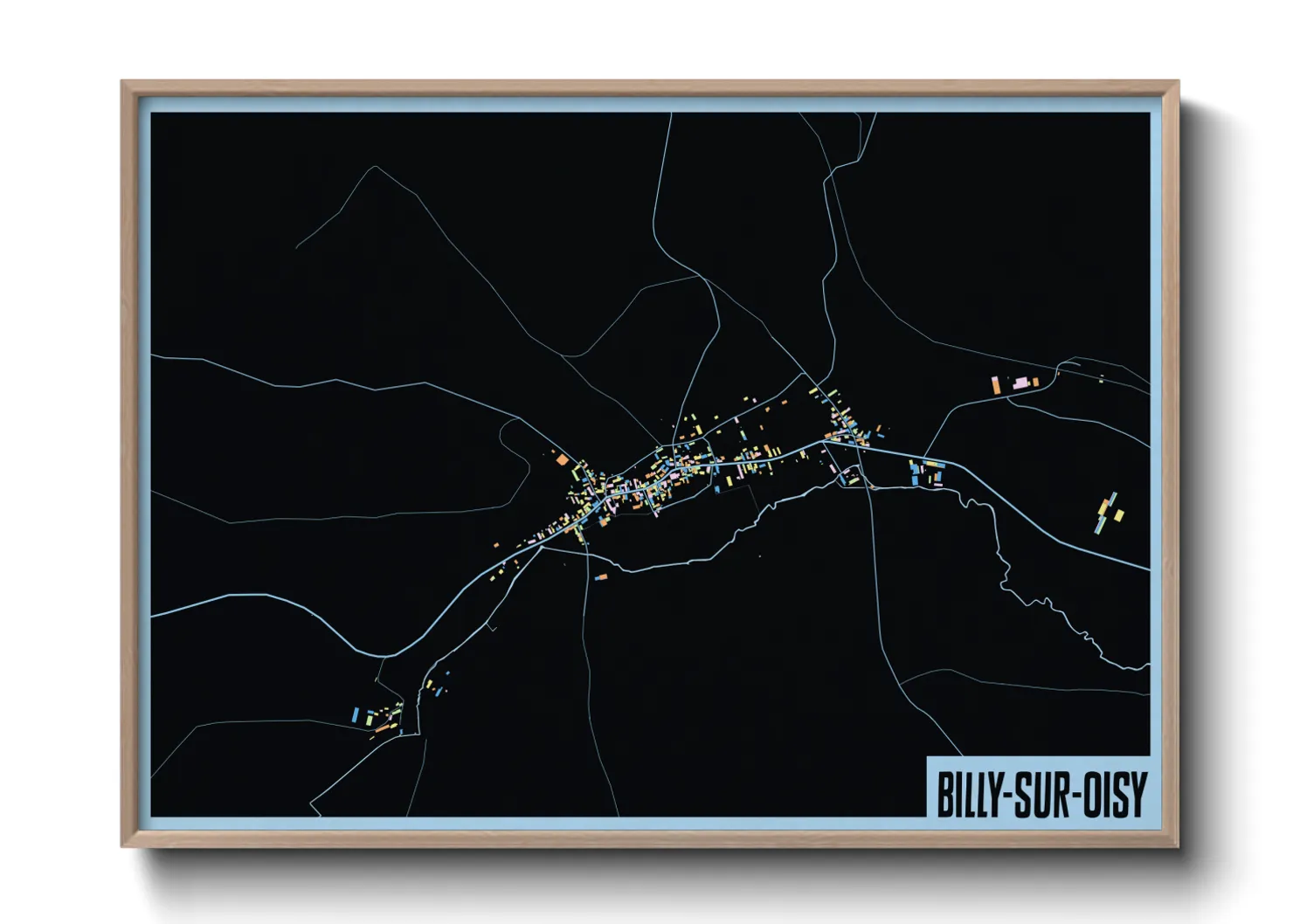 Une affiche de carte sur Billy-sur-Oisy