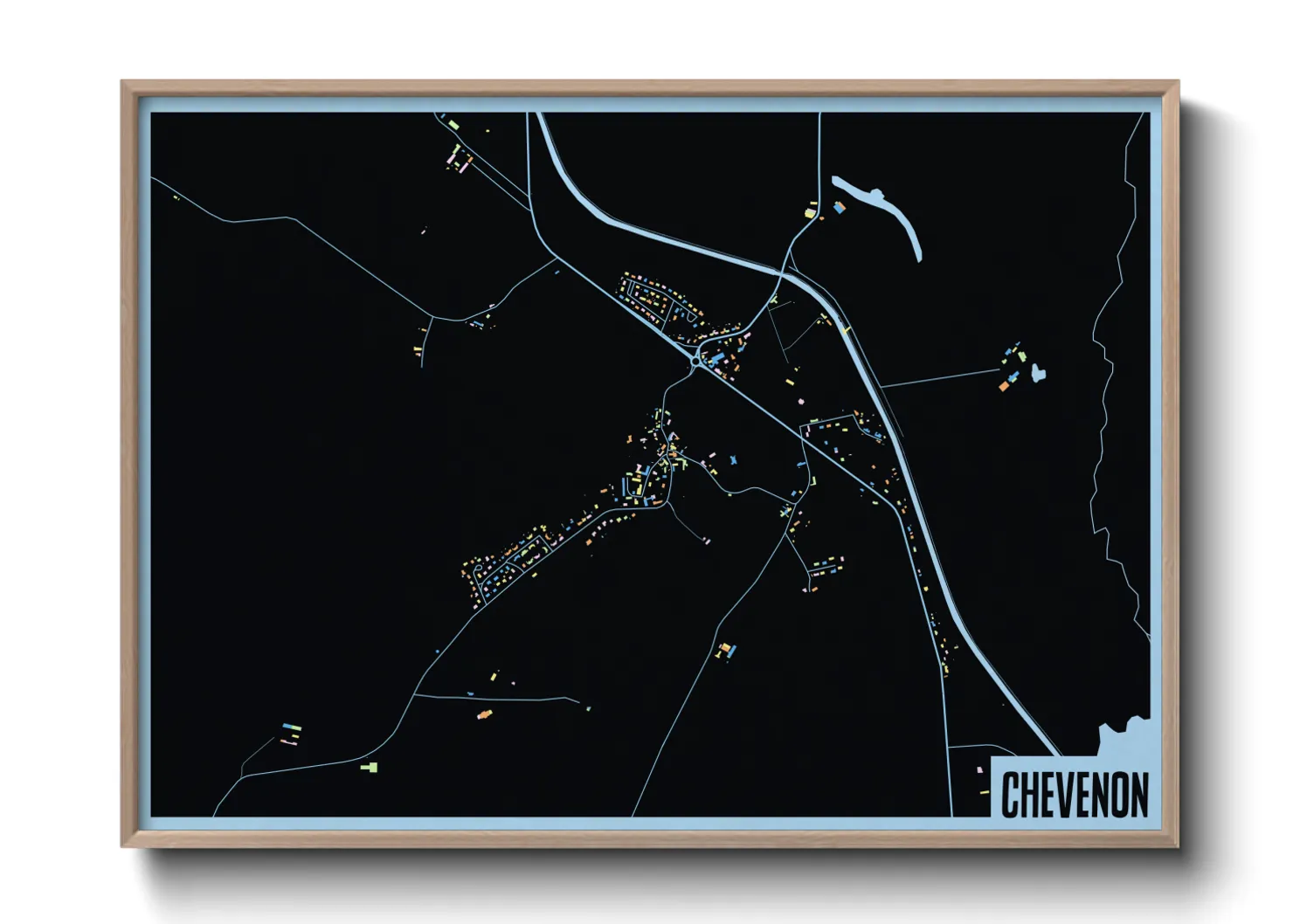 Une affiche de carte sur Chevenon