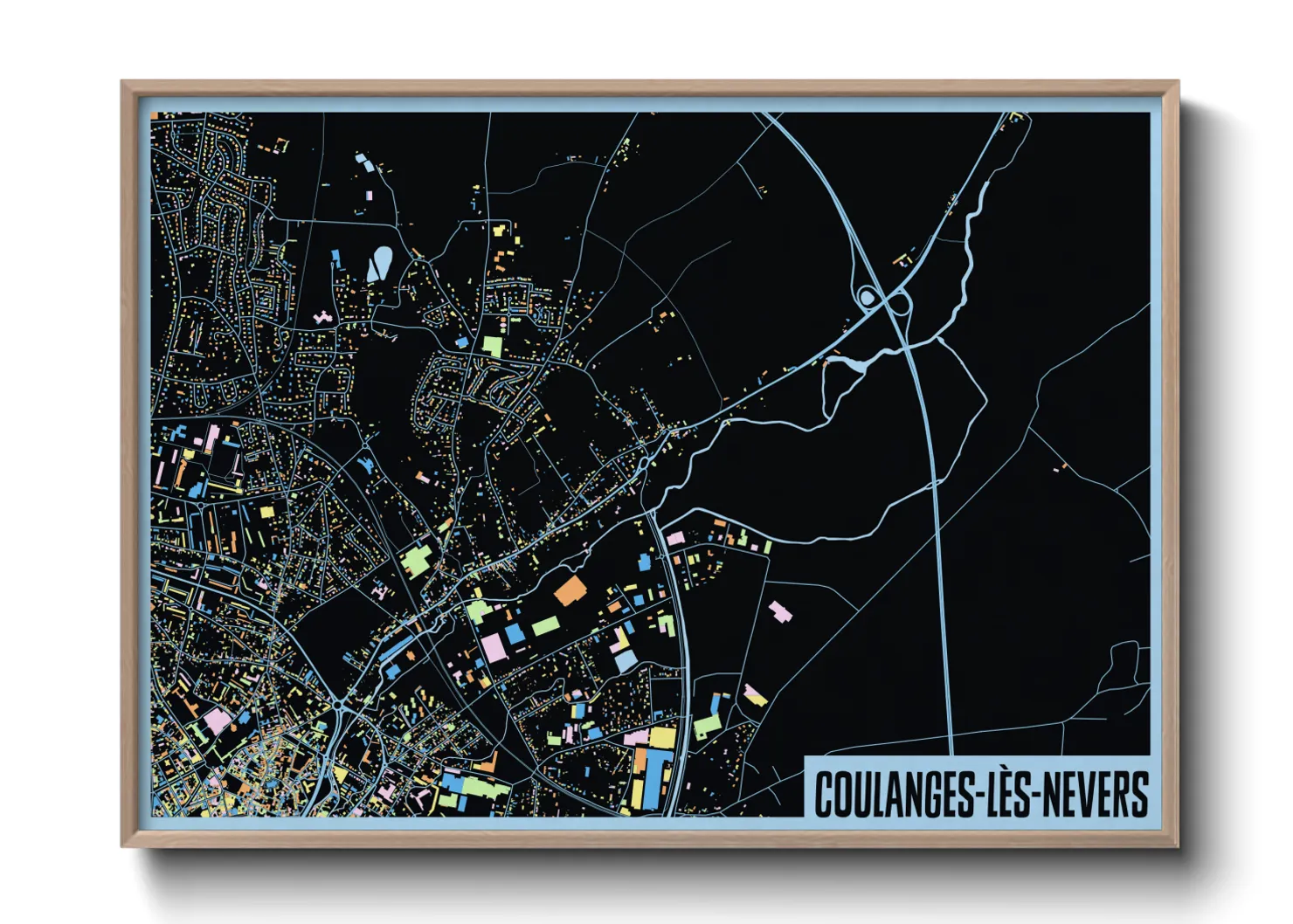 Une affiche de carte sur Coulanges-lès-Nevers