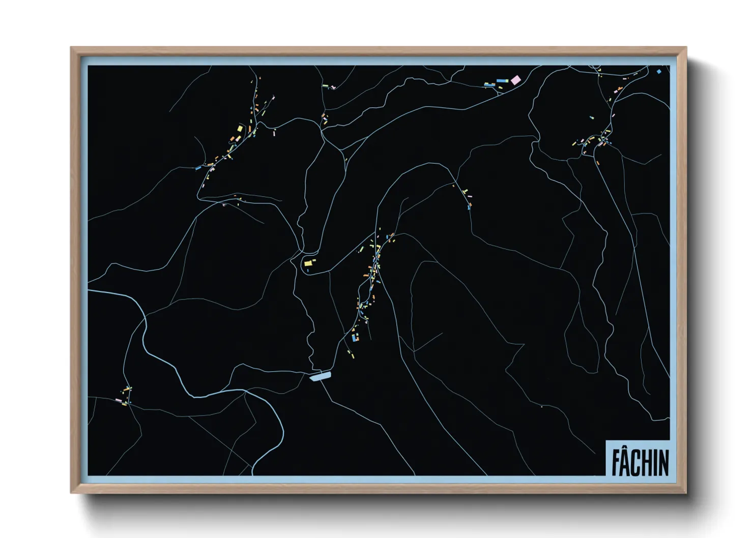 Une affiche de carte sur Fâchin