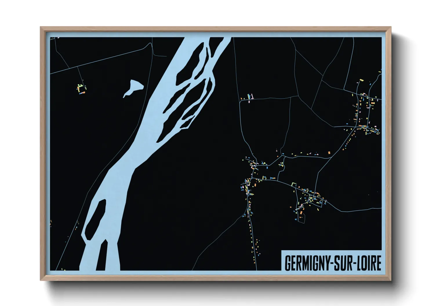 Une affiche de carte sur Germigny-sur-Loire