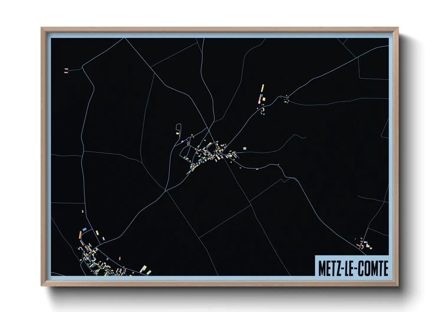 Une affiche de carte sur Metz-le-Comte