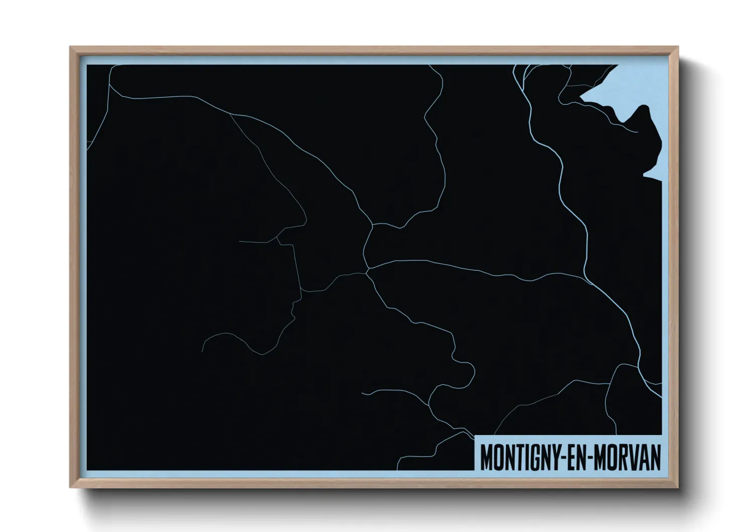 Une affiche de carte sur Montigny-en-Morvan