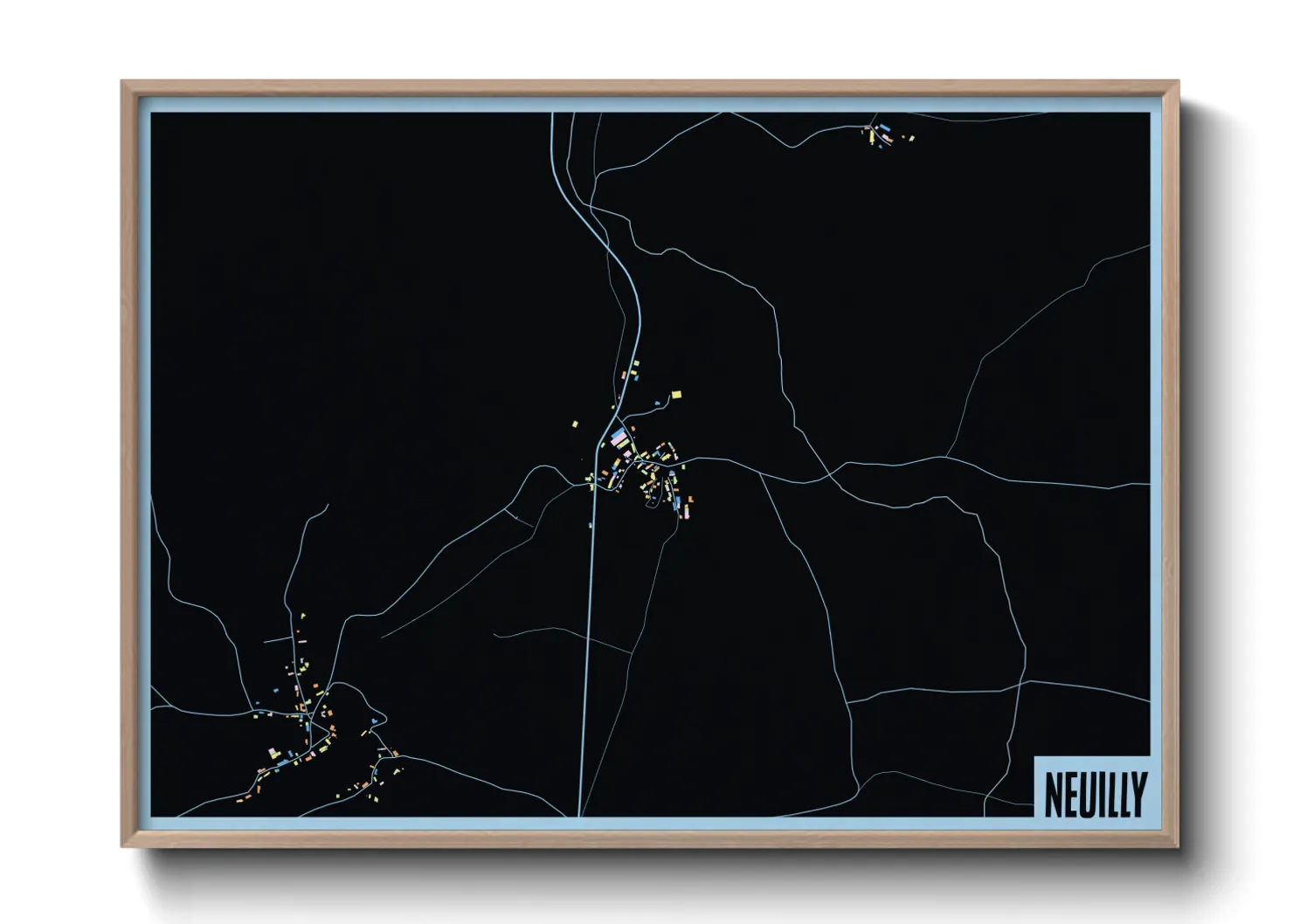 Une affiche de carte sur Neuilly