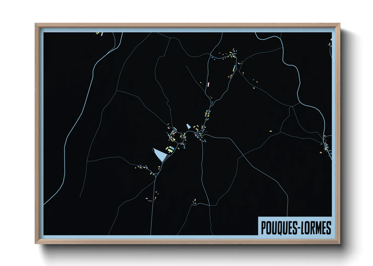 Une affiche de carte sur Pouques-Lormes