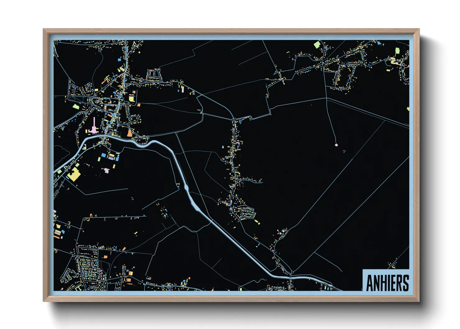 Une affiche de carte sur Anhiers