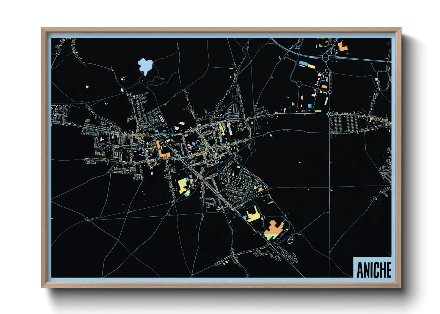 Une affiche de carte sur Aniche