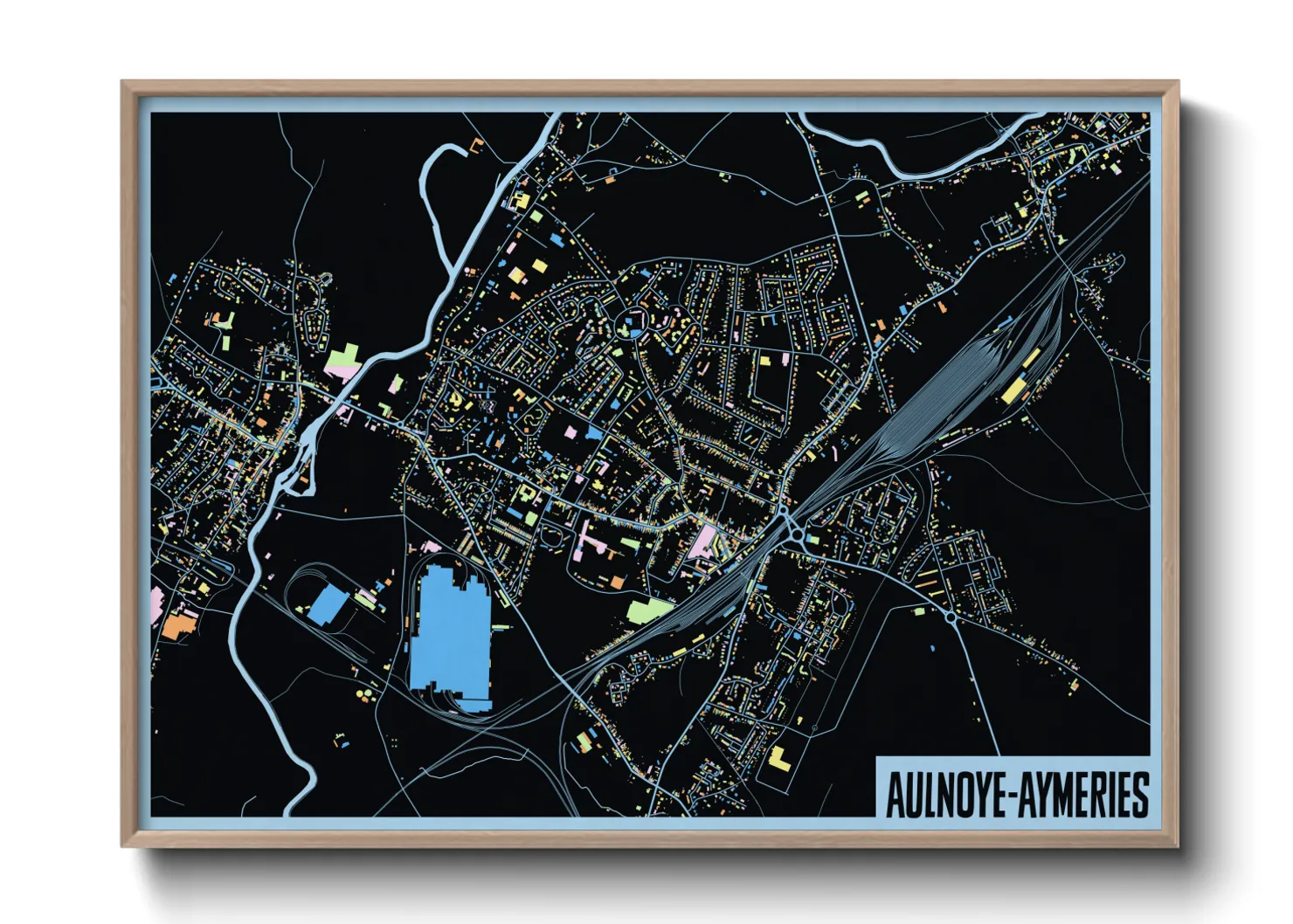 Une affiche de carte sur Aulnoye-Aymeries