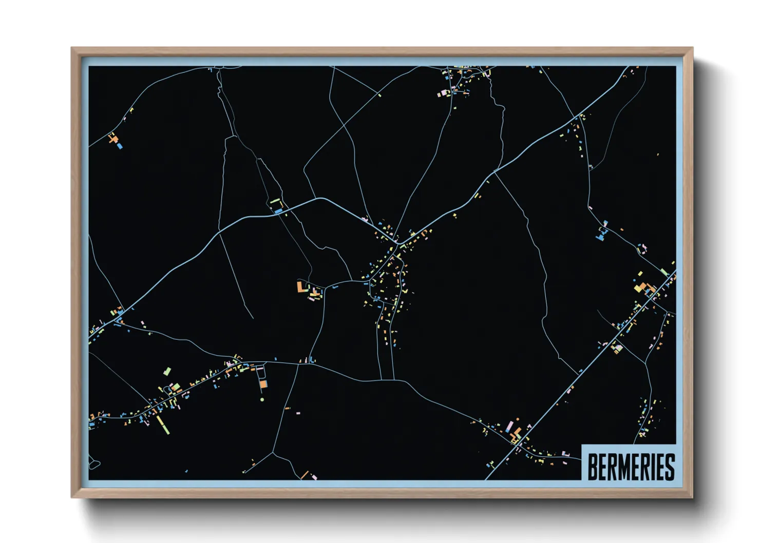 Une affiche de carte sur Bermeries