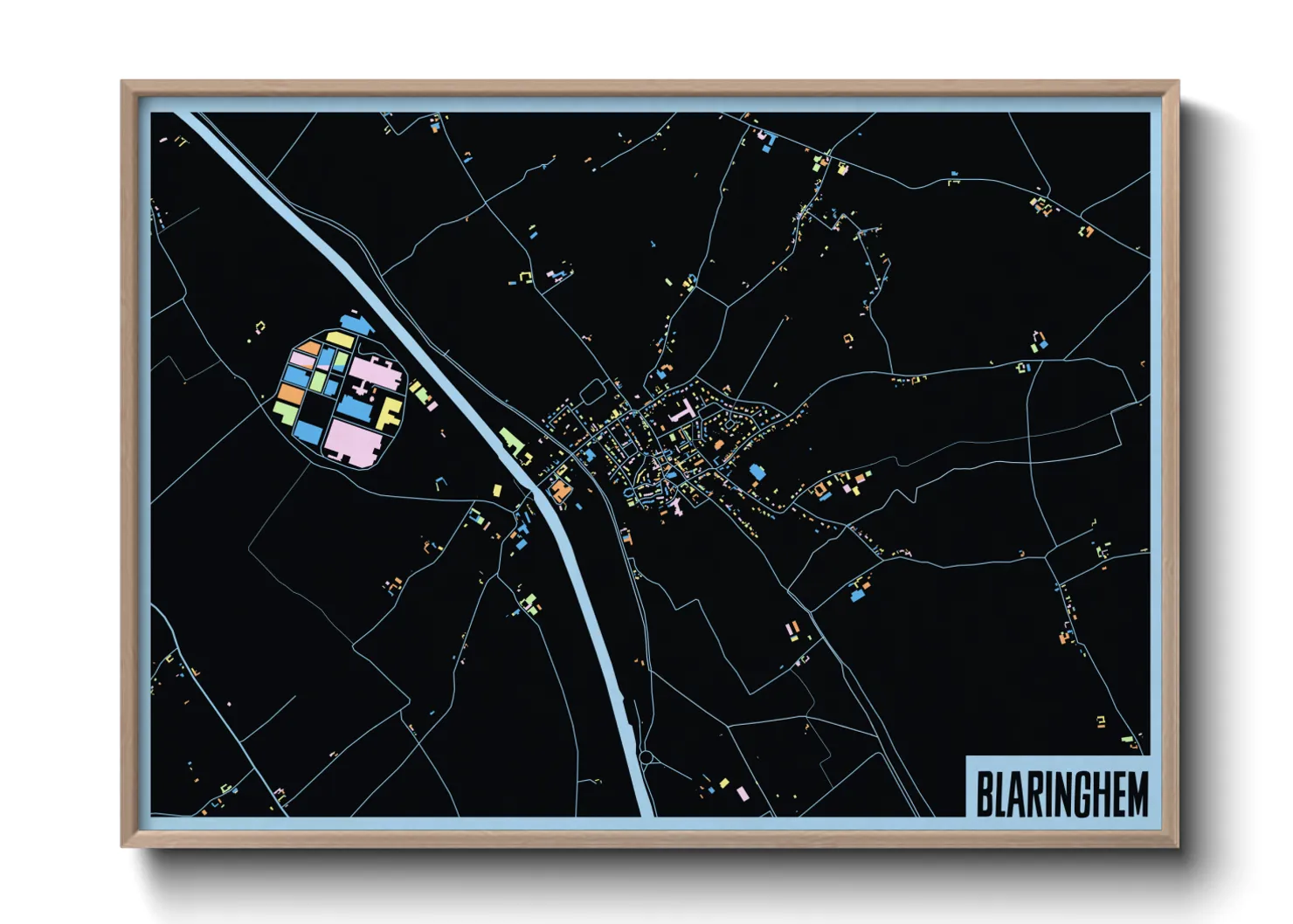 Une affiche de carte sur Blaringhem