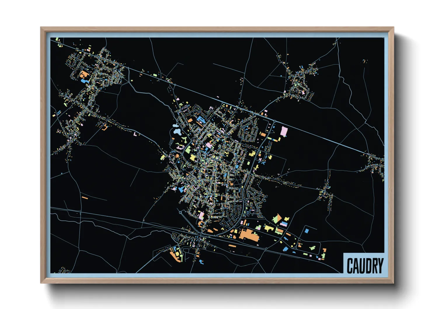 Une affiche de carte sur Caudry