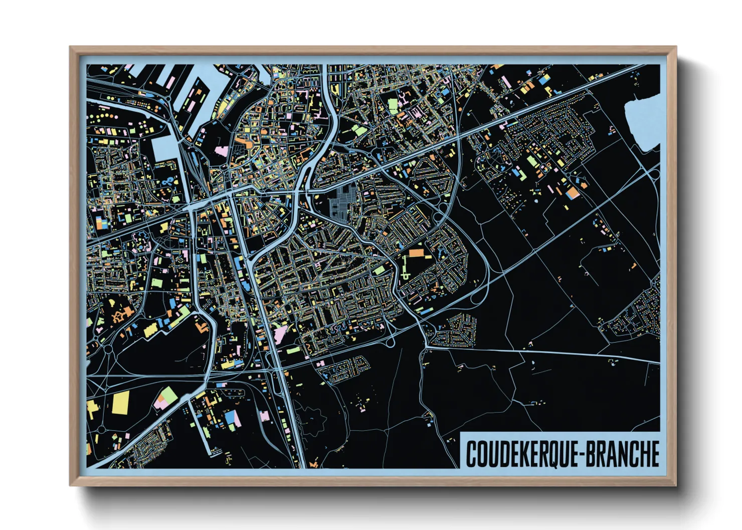 Une affiche de carte sur Coudekerque-Branche