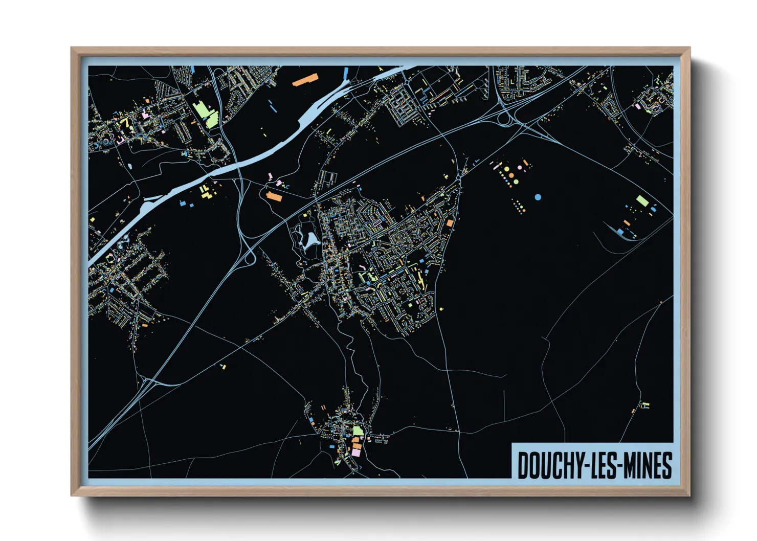 Une affiche de carte sur Douchy-les-Mines