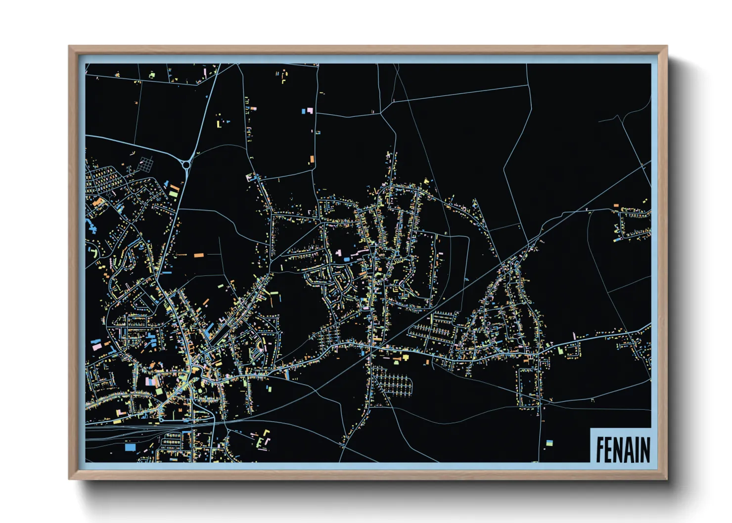 Une affiche de carte sur Fenain