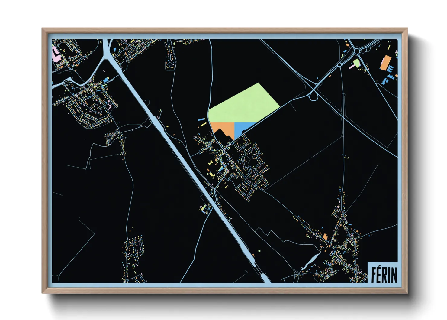 Une affiche de carte sur Férin