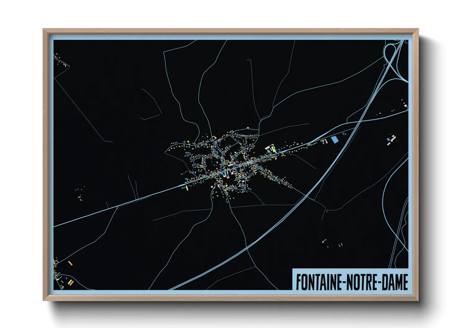 Une affiche de carte sur Fontaine-Notre-Dame