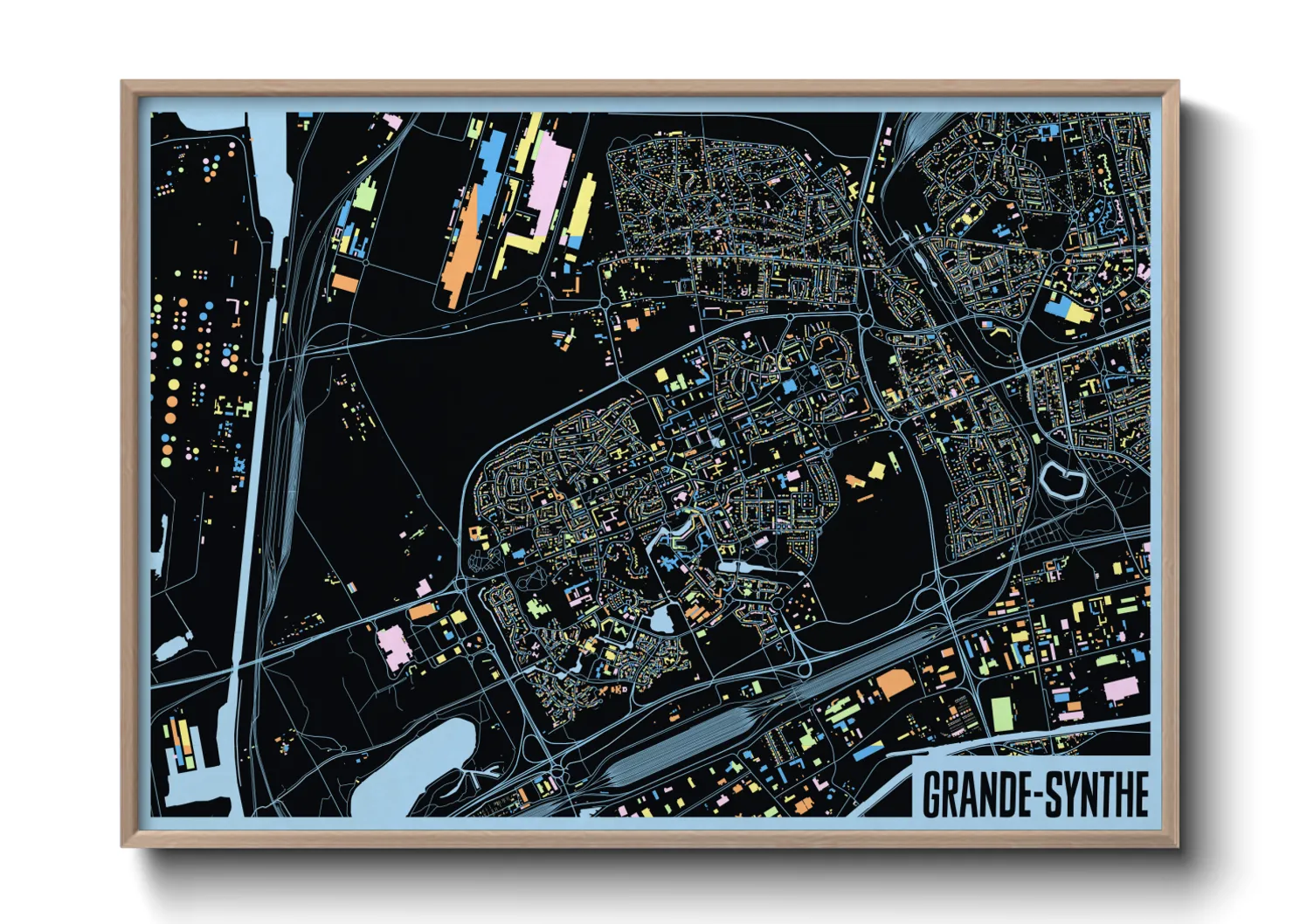 Une affiche de carte sur Grande-Synthe