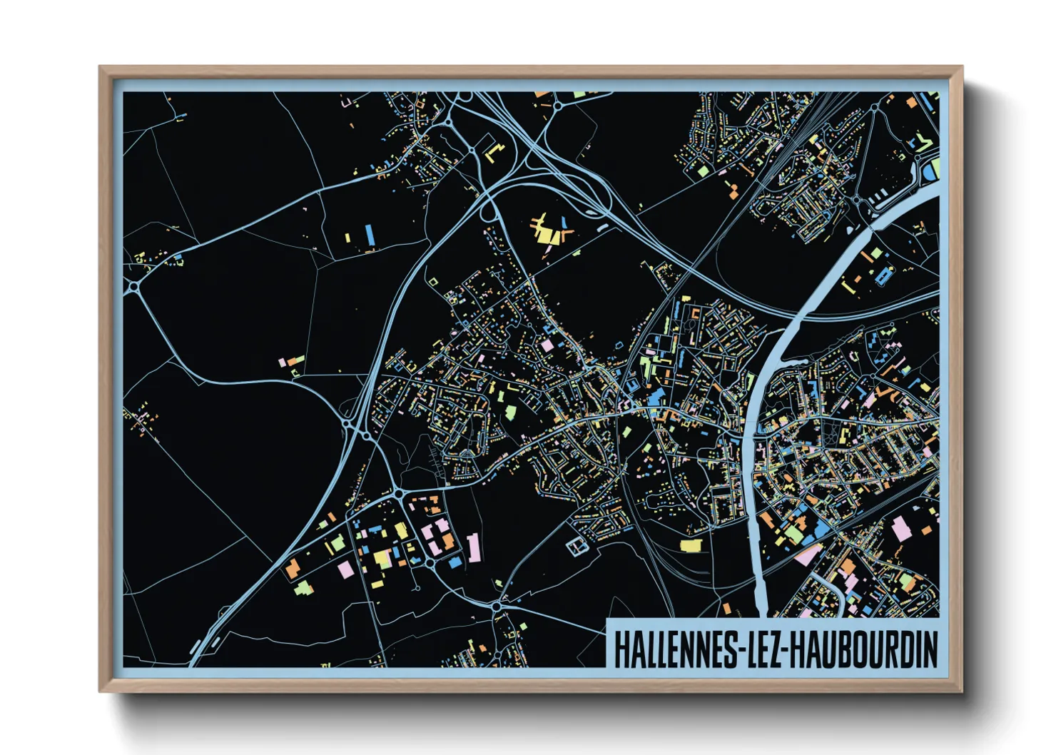 Une affiche de carte sur Hallennes-lez-Haubourdin