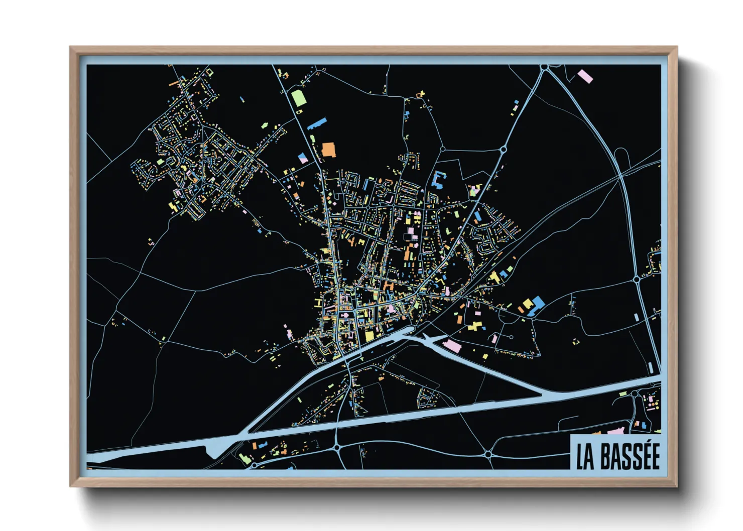 Une affiche de carte sur La Bassée