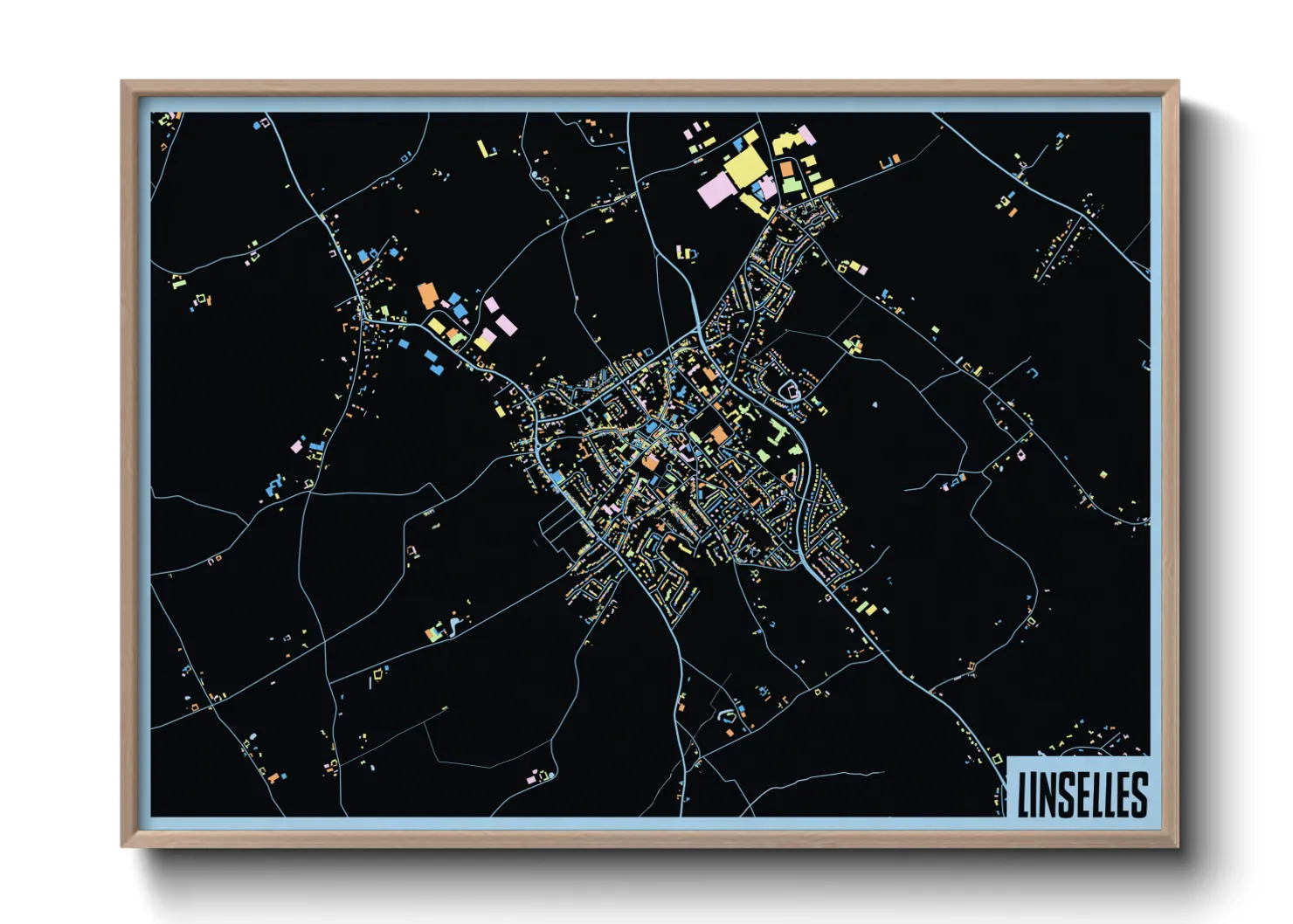 Une affiche de carte sur Linselles
