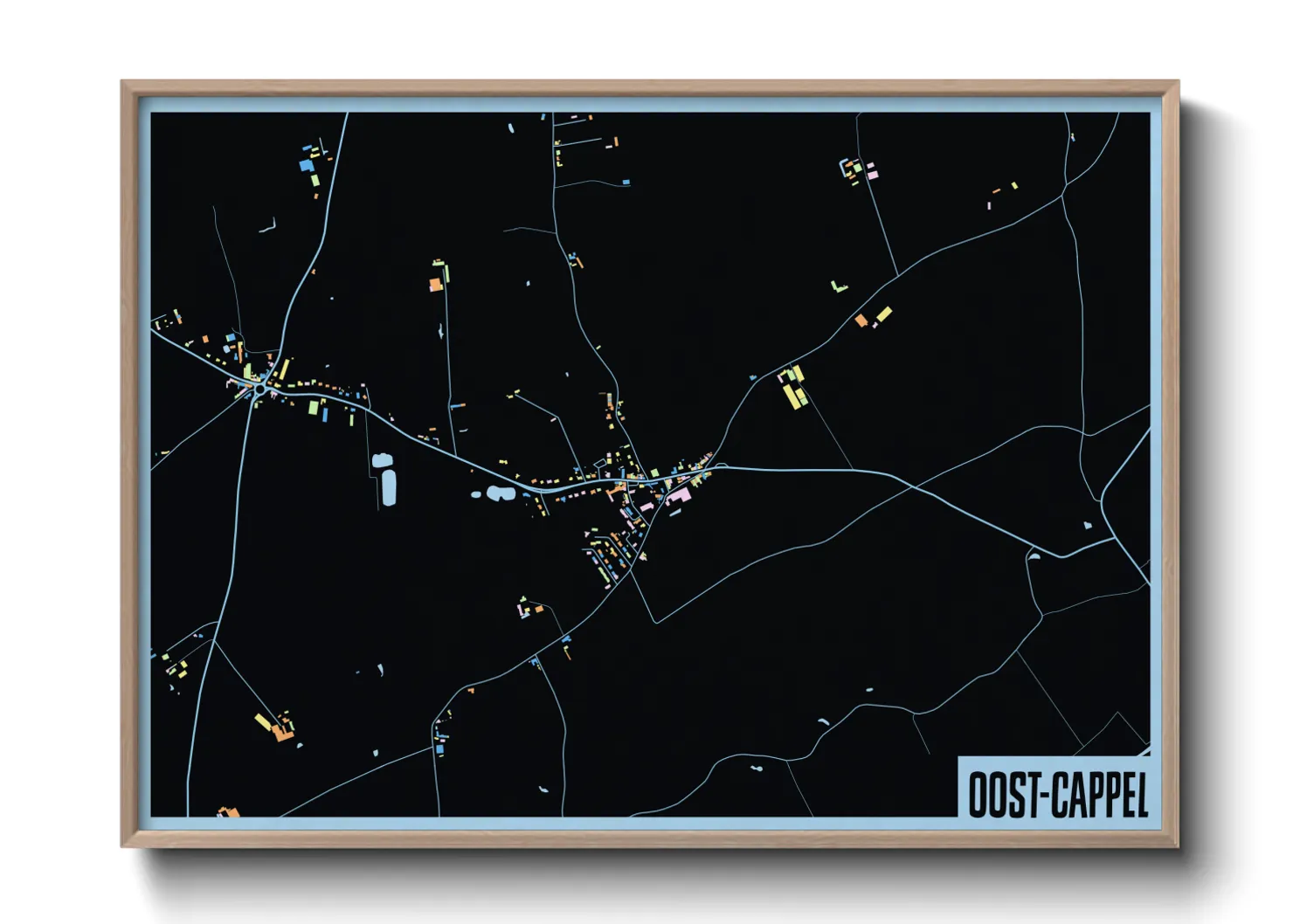 Une affiche de carte sur Oost-Cappel