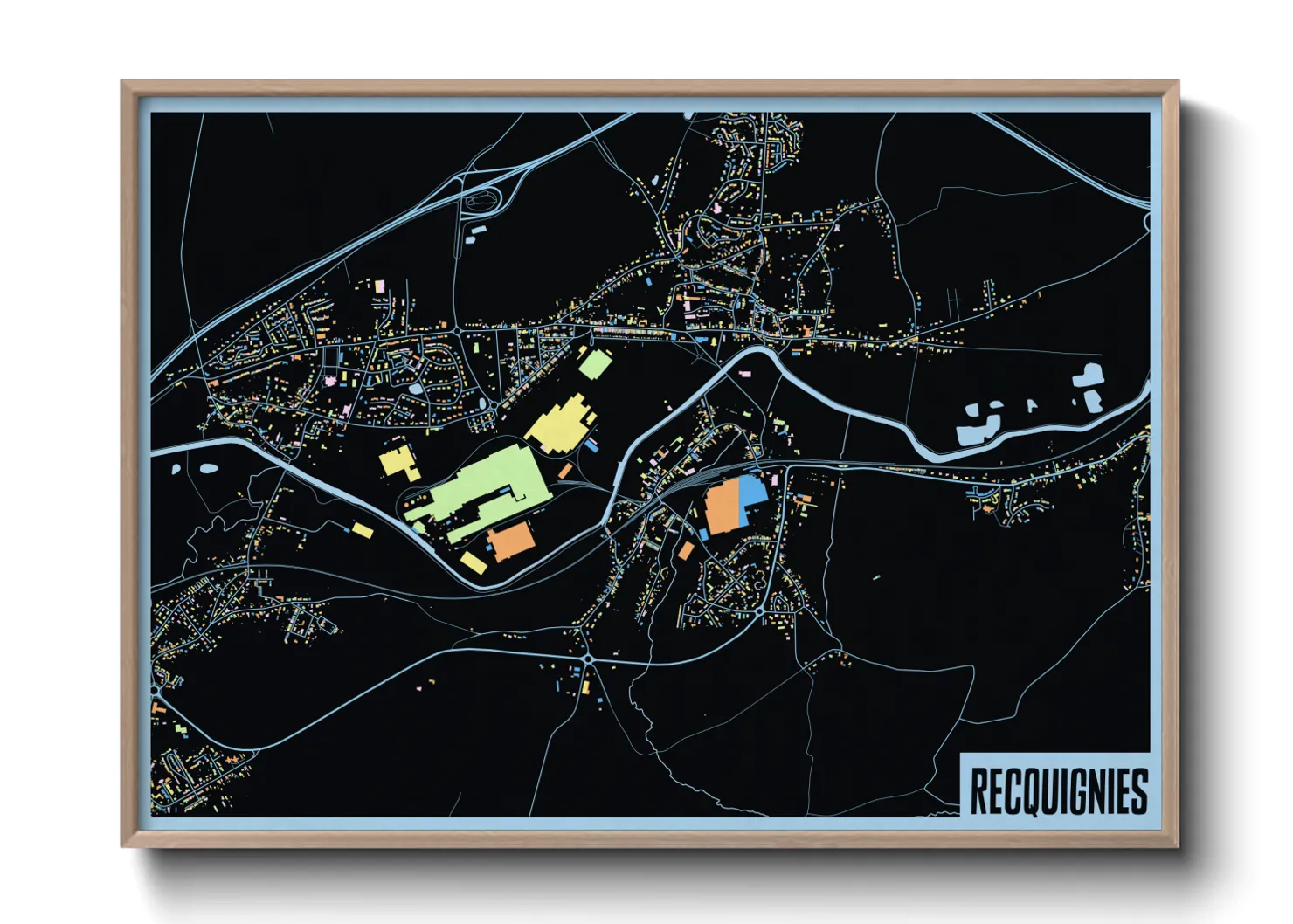 Une affiche de carte sur Recquignies